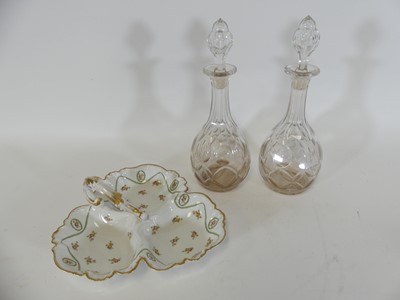 Lot 112 - A pair of Regency cut glass decanters, each...