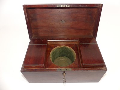 Lot 135 - A 19th century mahogany twin compartment tea...