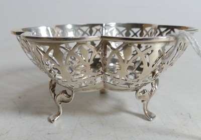 Lot 337 - A George V pierced silver bonbon dish,...