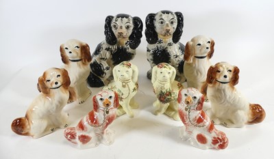 Lot 159 - A collection of ten pairs of Staffordshire...