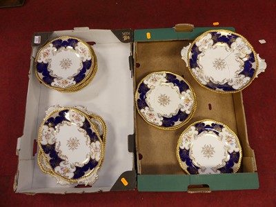 Lot 155 - A Coalport Batwing pattern part dessert...