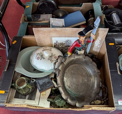 Lot 144 - Two boxes of various miscellaneous items to...