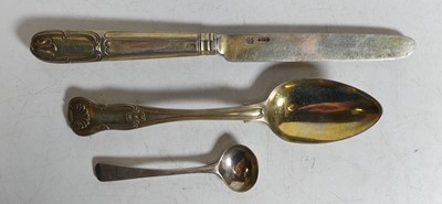 Lot 359 - A Victorian silver Queens pattern spoon,...