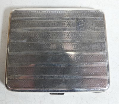 Lot 358 - A white metal pocket cigarette case, having...