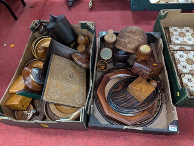 Lot 148 - Two boxes of mixed treen, to include a...