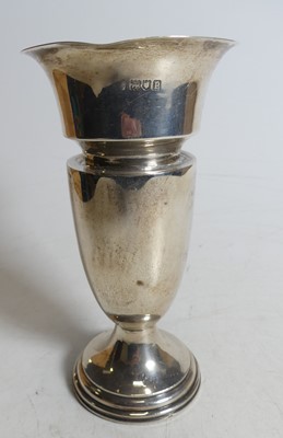 Lot 368 - A George V silver vase, London 1910, loaded base