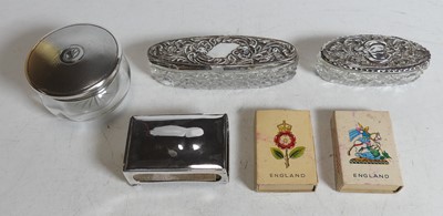 Lot 365 - A collection of three various silver lidded...