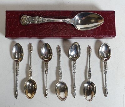 Lot 367 - A set of seven Victorian silver apostle spoons,...