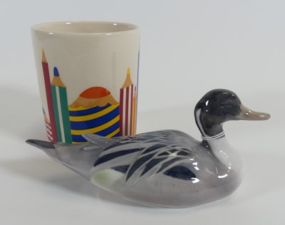 Lot 187 - A Royal Copenhagen porcelain figure of a duck,...