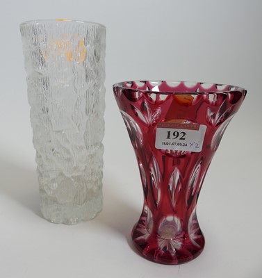 Lot 192 - A Whitefriars style textured clear glass...