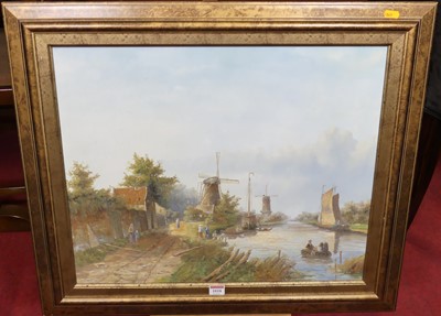 Lot 1018 - Contemporary Dutch school - River landscape...