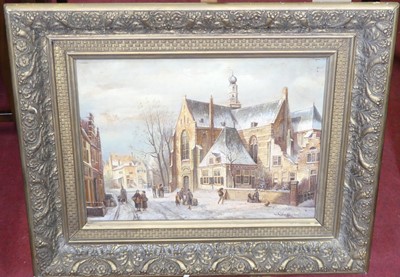 Lot 1025 - J.C. van Heyden - Amsterdam, Winter 1920, oil...