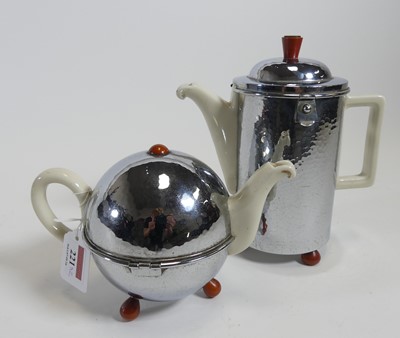 Lot 221 - A continental Art Deco pottery coffee pot &...