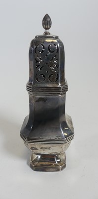 Lot 241 - A George V silver sugar caster, of canted...