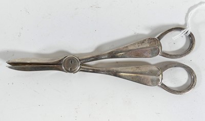 Lot 255 - A pair of George V silver grape scissors,...