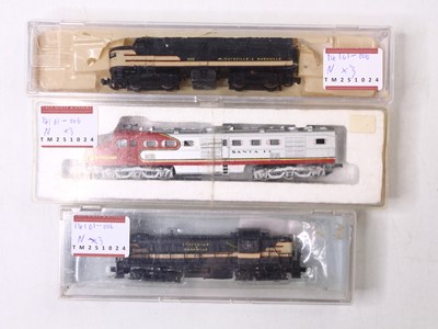 Lot 846 - Three N gauge American locos to include a...