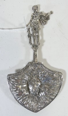 Lot 260 - A continental white metal mote spoon, the...