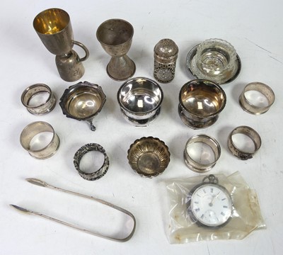 Lot 378 - A collection of mixed silver to include table...