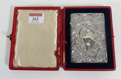 Lot 262 - An Edwardian silver card case, of typical...