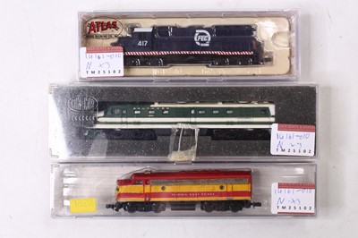 Lot 861 - Three N gauge American locos, including a...