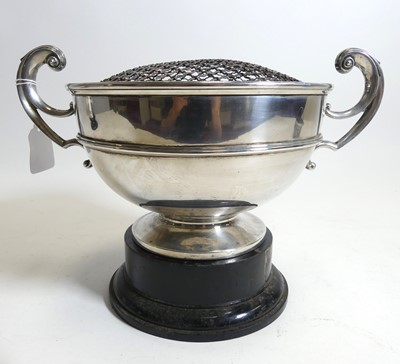 Lot 275 - A George VI silver rose bowl, of twin handled...