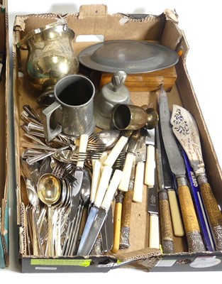 Lot 295 - A collection of metalware, to include pewter...