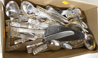 Lot 303 - A collection of silver plated flatware