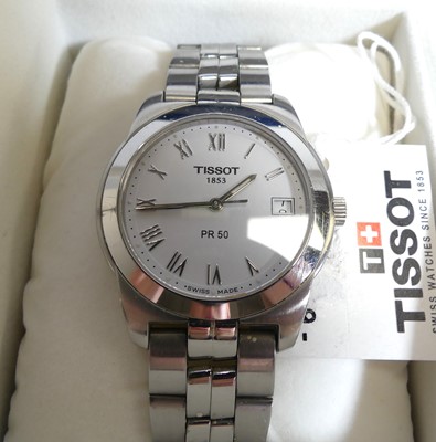 Lot 483 - A Tissot PR50 steel cased quartz gent's...