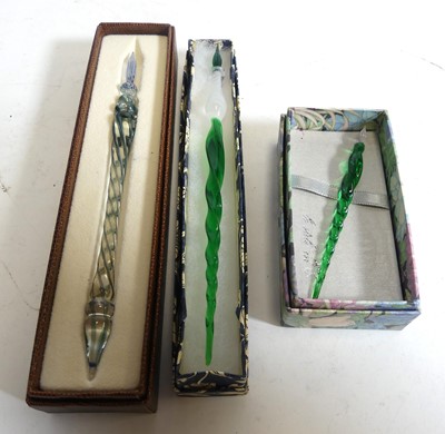 Lot 484 - A hand-blown glass fountain pen, by D. Nore of...