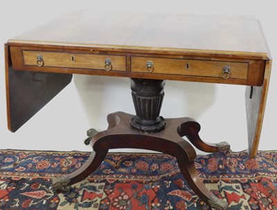 Lot 1210 - A Regency rosewood drop-flap sofa table,...