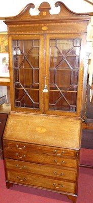 Lot 1220 - An Edwardian mahogany, satinwood inlaid and...