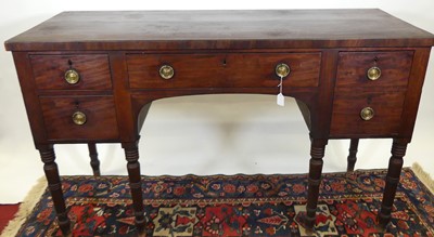 Lot 1225 - A Regency mahogany and crossbanded kneehole...