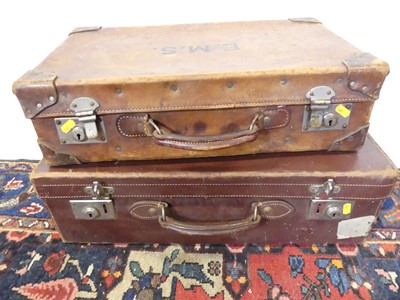 Lot 1232 - An early 20th century vellum suitcase,...