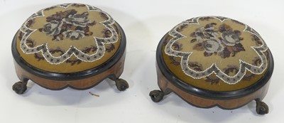 Lot 1238 - A pair of Victorian figured walnut and...