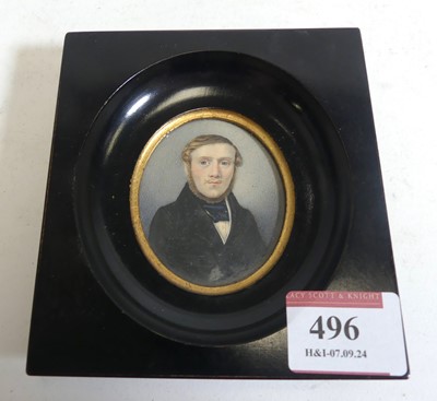 Lot 496 - English school, 19th century - miniature head...