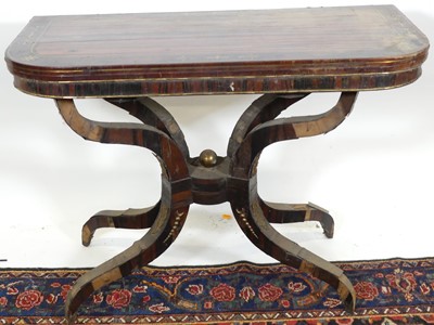 Lot 1255 - A Regency zebra wood? rosewood crossbanded and...