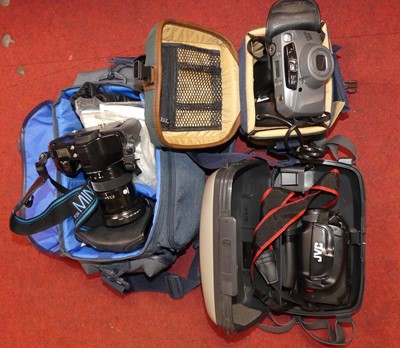 Lot 689 - A collection of cameras and related equipment,...