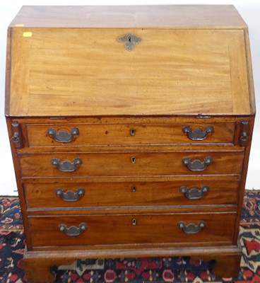 Lot 1279 - A 19th century provincial mahogany slopefront...