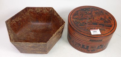 Lot 686 - An Indian red and black lacquered box and...