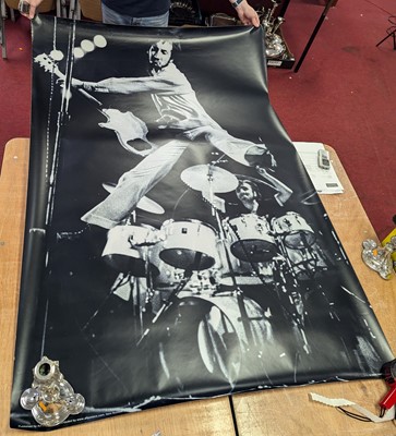 Lot 580 - A large vinyl poster of Pete Townsend, 180 x...