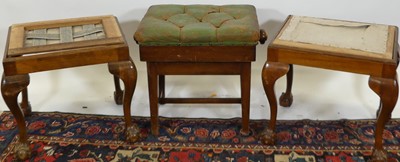 Lot 1310 - Three various early 20th century stools (each...