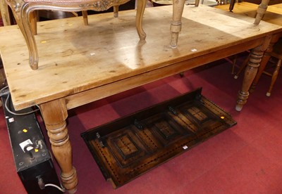 Lot 1328 - A reclaimed pine farmhouse kitchen table,...