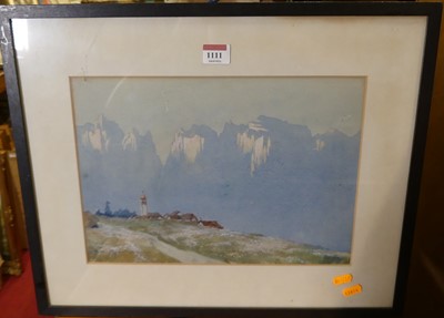 Lot 1111 - Harry Rountree (1878-1950) - Mountain village,...