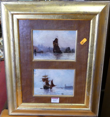 Lot 1117 - 20th century school - sailing barges, pair,...