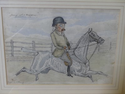 Lot 1121 - Major RJ Bond - Going at a Gallop, watercolour,...