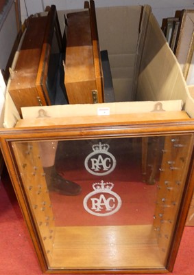 Lot 1081 - Three wall mounted glazed display cabinets,...