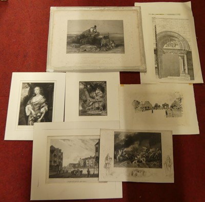 Lot 1085 - A quantity of loose (some mounted) engravings,...