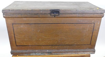 Lot 1087 - A Victorian pitch pine tool chest, with...