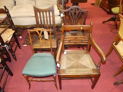 Lot 1354 - Two circa 1800 provincial oak panelled seat...