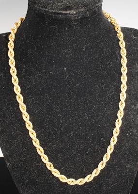 Lot 400 - A modern 9ct gold ropetwist neck chain. 12.8g,...